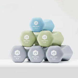 <span class=keywords><strong>Haltères</strong></span> en fonte de couleur personnalisée, revêtement plastique, forme osseuse, pour femmes, exercices de hanches, bandes de résistance - Product Image 1