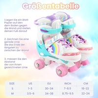 Ensemble de protections pour patins à roulettes pour enfants Sportneer, 4 tailles réglables, filles, 8 roues LED clignotantes, design cartoon, nylon, cuir, sûr