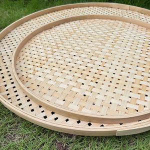 Bamboo Woven Round <b>Basket</b> Handmade <b>Storage</b> Kitchen Drying Tea Sieve Mesh Size <b>Large</b> Small - Product Image 4