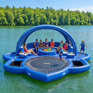 Bateau flottant gonflable d'extérieur en PVC pour 6 à 8 personnes, capacité de charge de 540 kg, avec tente, en stock d'usine, vente en gros - Product Image 3