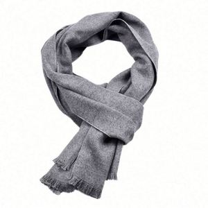 Cross Border Autumn/Winter Bamboo Fiber Woven Water Resistant Men's Monochrome Double-sided <b>Yarn</b>-dyed Scarf Shawl Usa Mairun Usa - Product Image 2