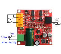 Panneau de pilote PWM, à courant continu de 6-36V, 15a, haute puissance, contrôleur de vitesse ajustable de qualité industrielle, CW CCW, réversible 12v, 24v, 36v