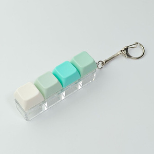 Plastic ABS <b>Customized</b> <b>Keychain</b> Toy Click Fidget Luminescence Macaron Keyboard Keyring with Different Colors - Product Image 2