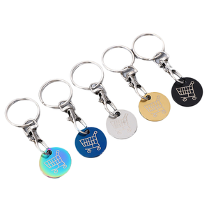 Chariot à provisions en acier inoxydable <span class=keywords><strong>Porte</strong></span>-clés à jetons avec décoration <span class=keywords><strong>Porte</strong></span>-clés à suspendre - Product Image 1