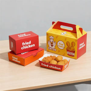 Tùy Chỉnh Giấy <span class=keywords><strong>Gable</strong></span> Hộp Hàn Quốc Gà Chiên Hộp Takeaway Thực Phẩm Hộp Các Tông Cho Gà Chiên Bao Bì Với Xử Lý - Product Image 4