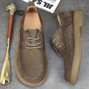 Chaussures pour hommes 2026 confortables à bout large, respirantes, rétro, décontractées, à lacets, semelle souple, polyvalentes, tendance, en cuir véritable - Product Image 2