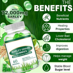OEM Organic Barley Grass Juice <b>Gummies</b> Rich in Immune <b>Vitamins</b> and Protein Support Immune System and Digestion - Product Image 2