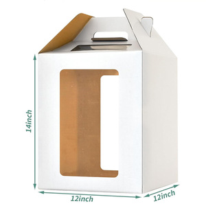 Nuovo Design bianco Kraft cartone scatola da Dessert portatile per uso alimentare finestra per torta di compleanno scatola regalo - Product Image 6