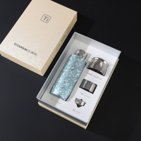 Tekstur Kristal Es Beku Botol Termos Vakum Titanium Murni dengan Infuser Teh, Performa Termal 6-12 Jam, Sehat