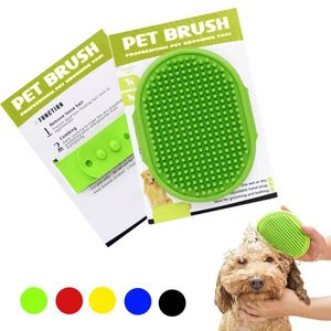 2024 Hand-held Rubber <b>Pet</b> Shedding Bath <b>Brush</b> Cat Washing Hair Dog Grooming Shampoo <b>Brush</b> with Adjustable Strap for Dog and Cat - Product Image 1
