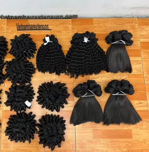 Extensiones de Cabello Humano Virgen Vietnamita al por Mayor, Doble Trama, Liso Natural, Color Negro, Paquetes de Cabello Virgen - Product Image 3