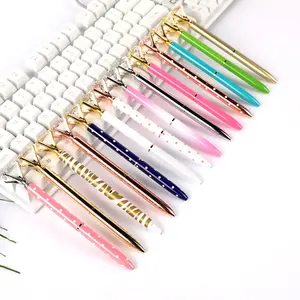 Kim Loại Rose Gold Logo Tùy Chỉnh Kim Cương Crystal Ball Pen Cho Quà Tặng Khuyến Mãi