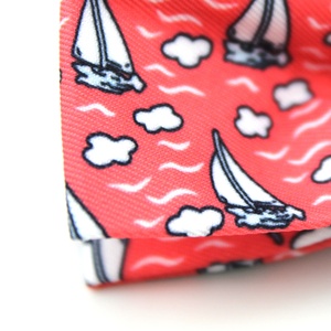 Corbata de Moño Pre-atada Ajustable de Poliéster Estampada con Barco de Vela y Nubes en Rosa, Negro y <span class=keywords><strong>Blanco</strong></span> para Hombre - Product Image 2