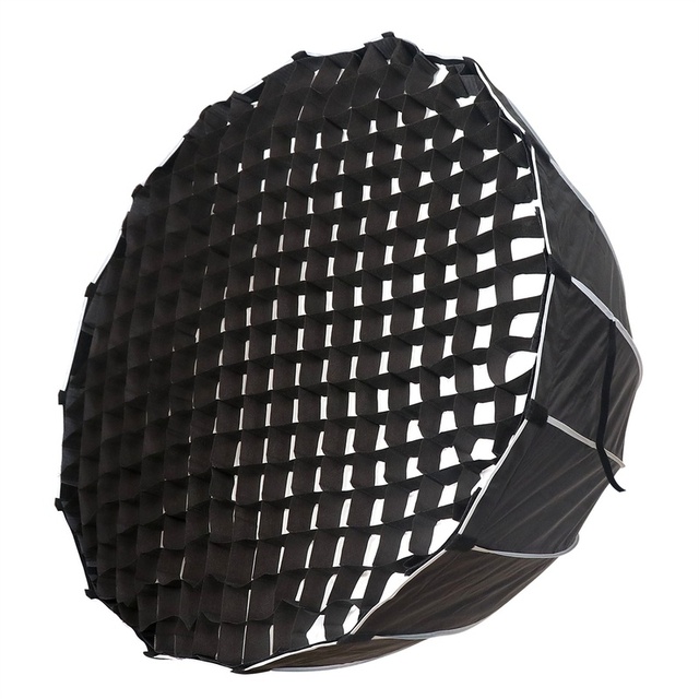 90cm Deep Parabolic Softbox with Removable Eggcrate Grid, Bowens Mount Metal Studio Photography Light Accessories