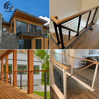 Système de balustrade en câble noir en acier inoxydable au design simple pour terrasse, escalier et balcon, DIY, usine en Chine