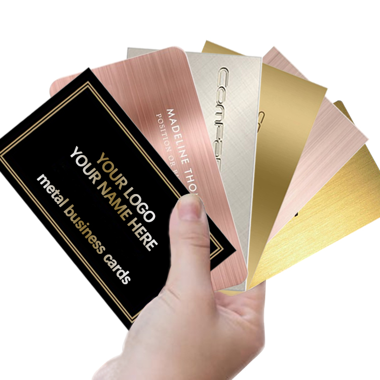 China Factory Direct Sales Black Metal Steel Business Gift Card Custom Company Brand VIP Logo Business Cards