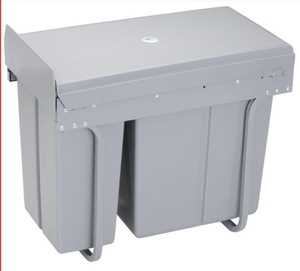 Armoire de cuisine <span class=keywords><strong>poubelle</strong></span> inclinable avec compartiment coulissant pour <span class=keywords><strong>poubelle</strong></span> de recyclage Armoire de rangement pour <span class=keywords><strong>poubelle</strong></span> en plastique coulissante - Product Image 4