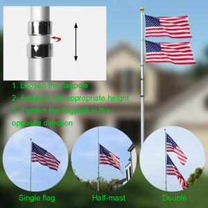 Asta de bandera de patio de aleación de aluminio plateado de alta calidad con múltiples tamaños disponibles para empresas de hoteles y parques infantiles - Product Image 4