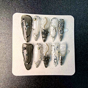 Pure Handgemaakte Kunstmatige Nagels Schoonheidsproducten Lange Tip High-End Luxe Whitening Pers Op Nagels Groothandel - Product Image 1