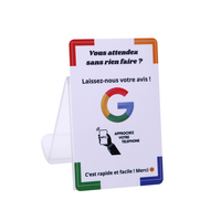 Carte NFC Google pour contrôle d'accès en français, carte PVC NFC 213 avec code QR, 13,56 MHz, logo personnalisé, cartes de revue Google NFC