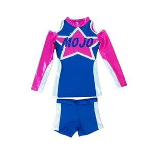 Direkt vertrieb Fancy Cheerleader Kostüm Langarm Schule Cheerleading Uniform für Frauen