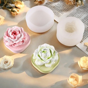 แม่พิมพ์เทียนเรซิ่นรูปดอกไม้พร้อมฐาน แม่พิมพ์ซิลิโคนสำหรับตกแต่งบ้าน แม่พิมพ์เทียนหอม - Product Image 3