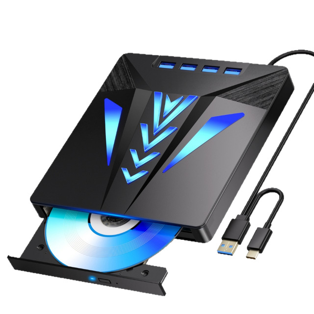 New 7 in 1 USB 3.0 Type C External CD DVD Optical Drive Multifunction Windows PC Laptop Drive
