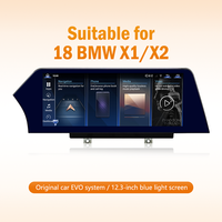 Pantalla de 12.3'' con Diseño de Hoja para el Sistema BMW X1/X2 EVO 2018, CarPlay y Android Auto Inalámbricos, Bluetooth, Pantalla Táctil con Luz Azul