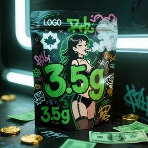 Bolsas de plástico con cierre hermético, resistentes al olor, personalizadas con impresión mate, en stock, de 3.5g, 7g y 28g, tipo Mylar. - Product Image 3