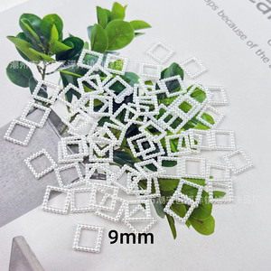 Autocollants pour ongles en forme de perle carrée, accessoires de bijoux à faire soi-même, acrylique blanc - Product Image 2