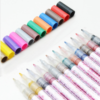 Stylo de peinture à paillettes, 0.7mm, extra-fin, 12 stylos à paillettes pour peinture, rock