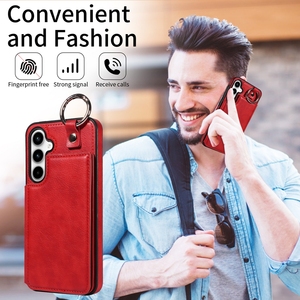 Funda de Cuero con Ranuras para Tarjetas y Anillo para <span class=keywords><strong>Samsung</strong></span> <span class=keywords><strong>Galaxy</strong></span> S25 S24 S23 Ultra S22 Plus S21 FE A12 4G A13 <span class=keywords><strong>5G</strong></span> A14 A52 A72 - Product Image 6