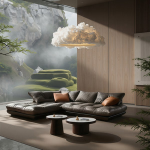 Divano Angolare a L per <span class=keywords><strong>Soggiorno</strong></span>, Stile Moderno per Piccoli Appartamenti, Elegante Poltrona in Legno Massello, Arredamento Estetico - Product Image 1