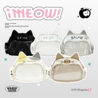 Tas Ransel Kawaii Transparan dengan Kantong Depan untuk Menampilkan Pin Sekolah, Tas Selempang Ita