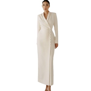 chinese dress ladies Silas Colorblock Tuxedo Maxi Blazer Dress main image 1