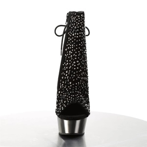 Bottines à strass, nouvelle collection 2022 pour femmes, bottes à cheville en noir, strass, <span class=keywords><strong>talon</strong></span> haut de 15 <span class=keywords><strong>Cm</strong></span>, plate-forme, talons fins, escarpins Sexy, strippers - Product Image 3