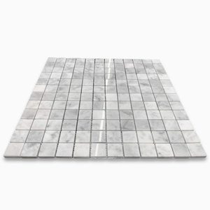 Azulejo de mosaico con forma cuadrada para baño y cocina, azulejo de mármol blanco de Carrara para ducha contra salpicaduras de suelo y pared, <span class=keywords><strong>1x1</strong></span> - Product Image 1