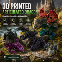 Ailes de dragon imprimées en 3D, jouets anti-stress, modèle de dragon ailé articulé en cristal, décoration fantastique science-fiction pour la maison/le bureau