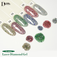 Esmalte de Uñas en Gel BD Laser Shiny Diamond, Colección de Esmaltes de Uñas en Gel Reflectantes Disco Súper Modernos, Esmalte de Uñas en Gel con Brillo de Diamante Láser Único