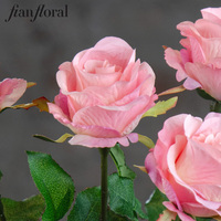 Fabrieksdirecte verkoop roze witte rode realistische aanvoelende kunstmatige enkele rozen zijden bloemen decoratie bruiloft moederdag afstuderen