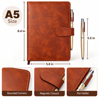 Carnet en cuir PU A5 avec logo personnalisé, coffret cadeau avec stylo, fermeture magnétique, journal d'affaires, cadeaux d'entreprise, vente en gros