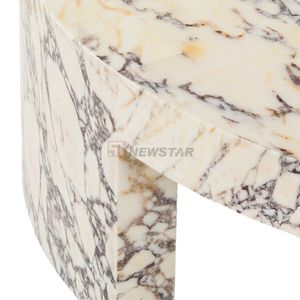 โต๊ะกลางหินธรรมชาติ Newstar เฟอร์นิเจอร์ทันสมัย โต๊ะกาแฟห้องนั่งเล่นสุดหรู โต๊ะกาแฟหินอ่อนทรงกลมสไตล์นอร์ดิก - Product Image 3