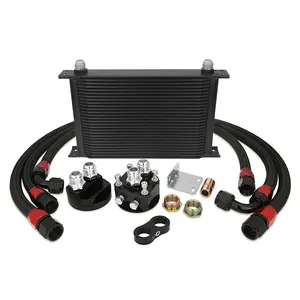 Enfriador de aceite hidráulico Universal de 28 filas, conjunto para todos los coches, radiador de carreras, enfriador de aceite, línea de aceite, manguera y adaptador, Kit