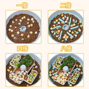 ชามอาหารหมุนได้สำหรับแมวและสุนัข ขนาด 26x26x6 ซม. ป้องกันการสำลัก พร้อมช่องแบ่งหลายช่อง - Product Image 4