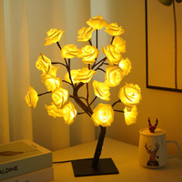Mode USB alimenté table coloré LED Rose arbre lampe fleur lampe pour hôtel maison chambre décoration de mariage