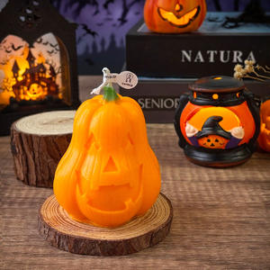 Bougie aromatique artisanale <span class=keywords><strong>en</strong></span> forme de citrouille Jack-O'-Lantern pour Halloween, créative pour la maison, souvenirs, cadeaux pour Amazon Horror - Product Image 3