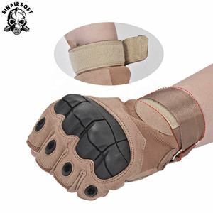 Gants de moto à demi-doigts en cuir de protection pour les articulations, pour les sports de plein air, tactiques - Product Image 5