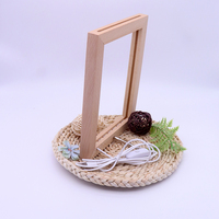 Lampe de chevet LED en bois massif avec cadre photo, lampe intelligente à lumière blanc chaud, USB, intensité réglable, lumière intelligente moderne pour le salon, décoration de la maison