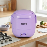 Cuisinière à riz électrique portable mini JRC-30 120W 0.3L avec cuve antiadhésive, boîtier en plastique, tasse doseuse - Certifiée GS CE ROHS LFGB
