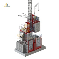 Ascenseur de chantier série SC 2000 kg, triphasé, à engrenages crémaillère, haute efficacité, pour le transport de personnes sur chantier